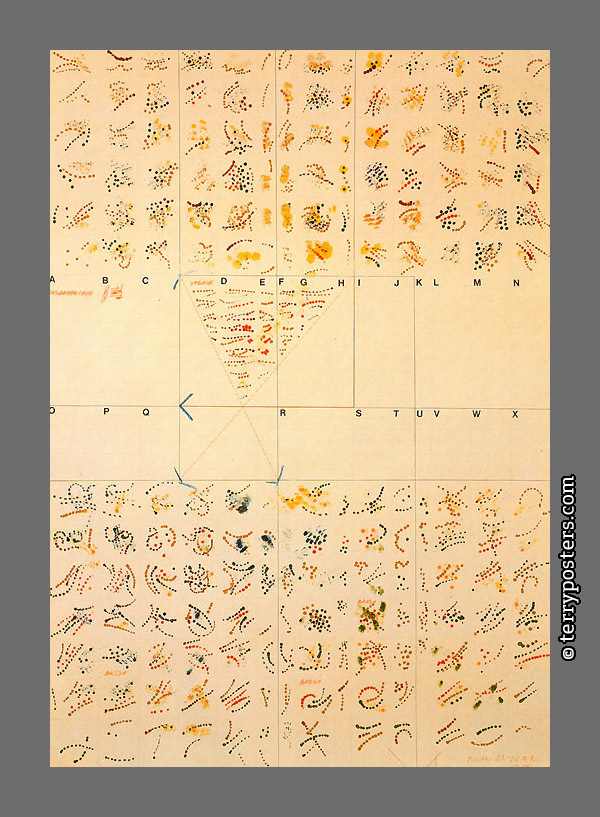 Colours score, ink, pencil, 90 x 62,5 cm; 1969