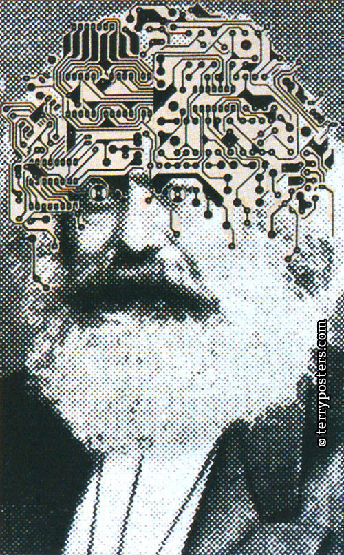 Marx et puce électronique: magazine illustration; 1969