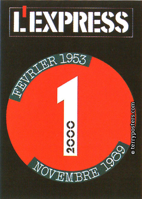 L´Express, Février 1953: cover layout; 1989