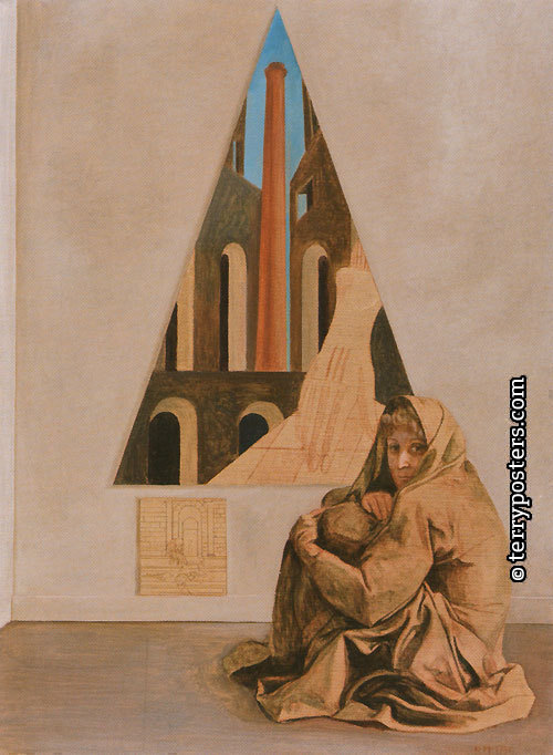 Homage á Giorgio de Chirico, 1981 / oil paint, canvas, 195 x 130 cm /