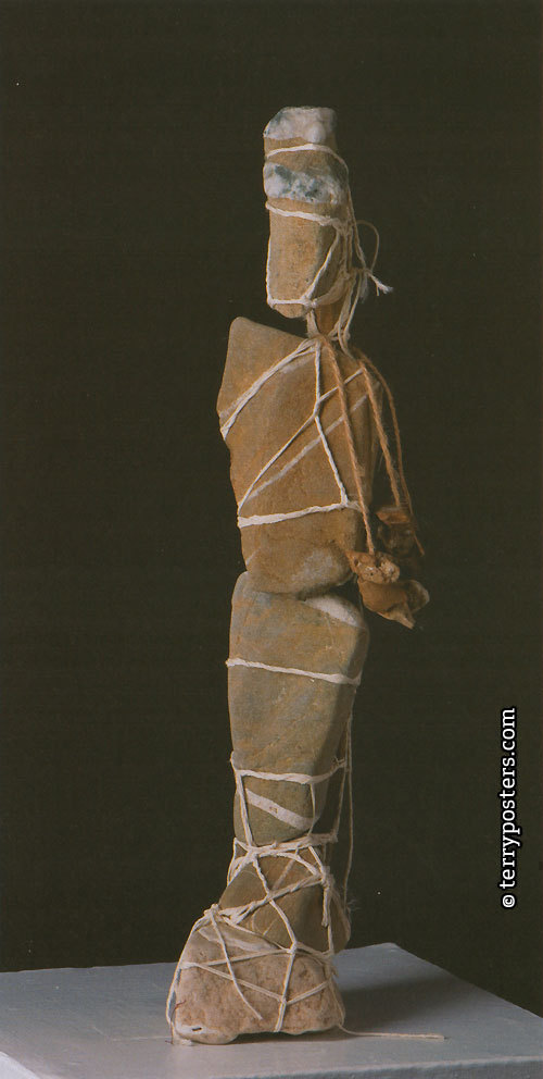 Figure, 2000 - 2003 / assemblage, stones, rope, 49 x 9 x 12 cm /