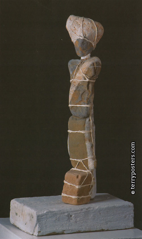 Figure, 2000 - 2003 / assemblage, stones, rope, 43 x 8 x 11 cm /