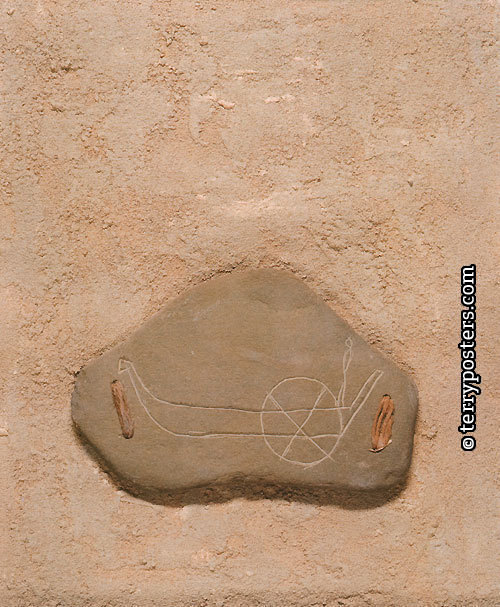 Sun Ark, 2000 / engraving on stone, 34 x 29,5 cm /