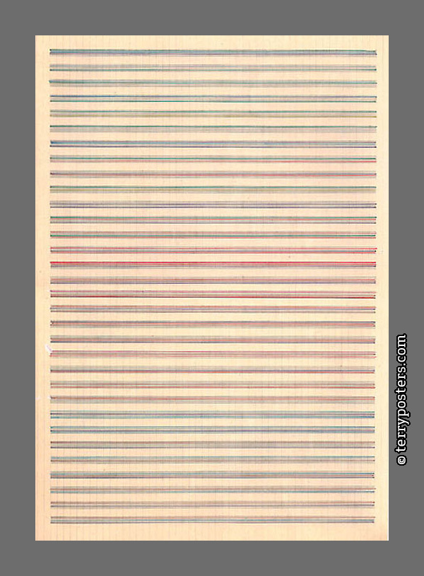 Barevná partitura: colours pens, note paper; 40 x 28 cm; 1972