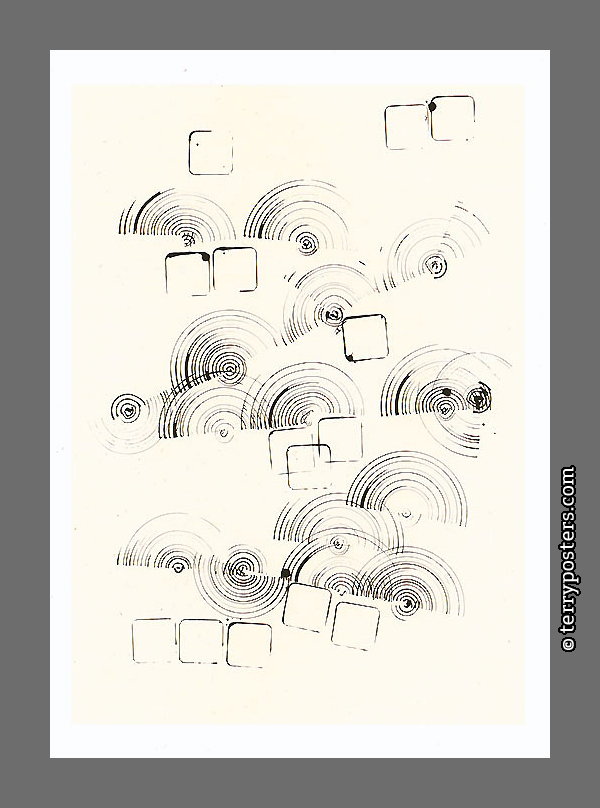 Acoustic draw: ink, metal box, wire comb, paper; 88 x 62,5 cm; 1966