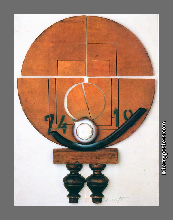 Terč: asambláž, dřevo, 85 x 64 cm; 1975