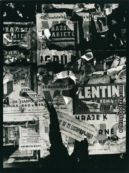 Decollage of Lentina; black and white photo; 1963